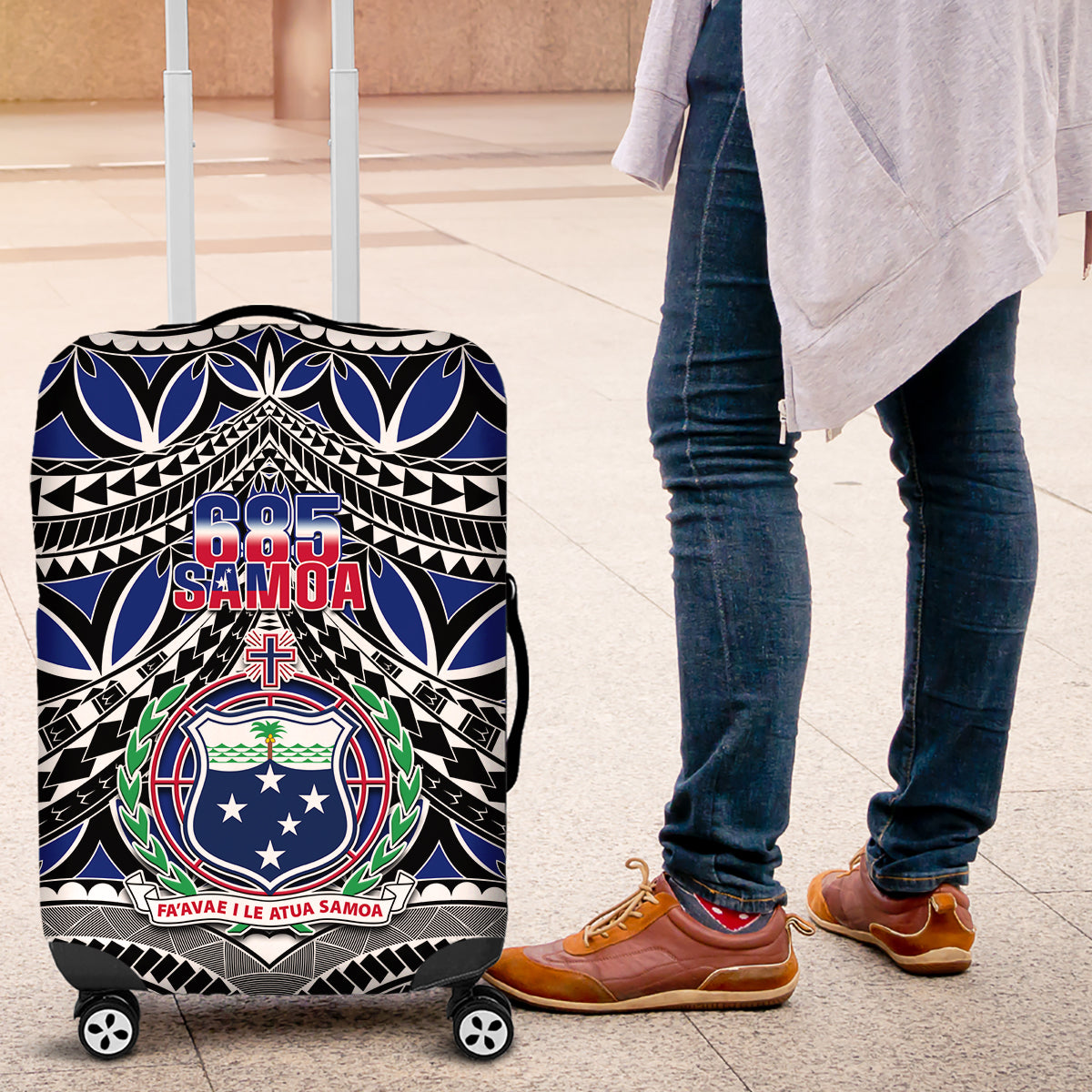 Samoa 685 Luggage Cover Samoan Coat Of Arms Simple Style - Wonder Print Shop
