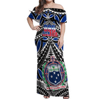 Samoa 685 Off Shoulder Maxi Dress Samoan Coat Of Arms Simple Style - Wonder Print Shop
