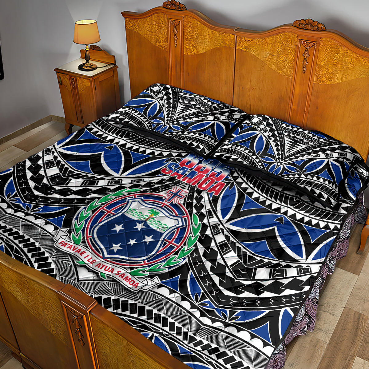 Samoa 685 Quilt Bed Set Samoan Coat Of Arms Simple Style - Wonder Print Shop