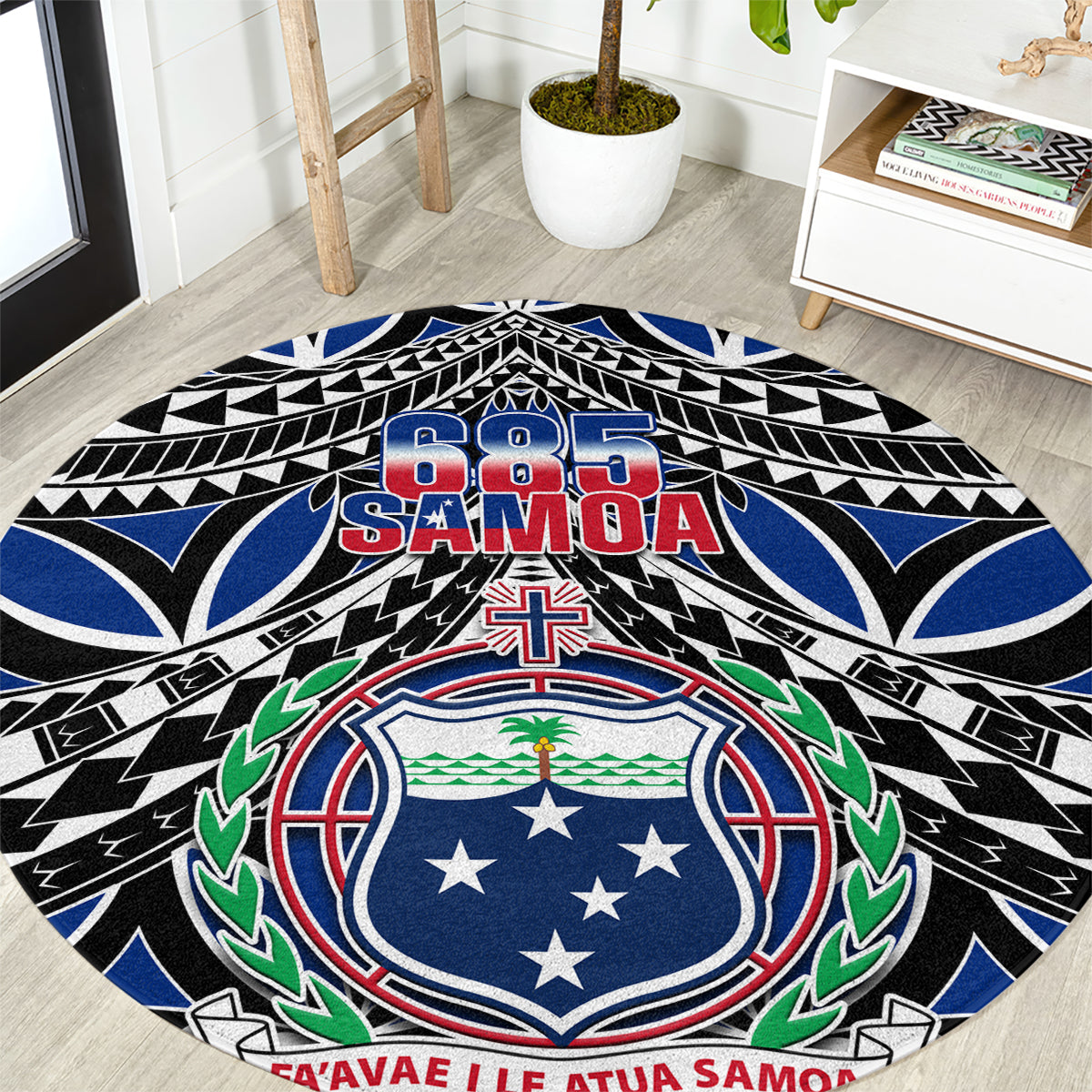 samoa-685-round-carpet-samoan-coat-of-arms-simple-style