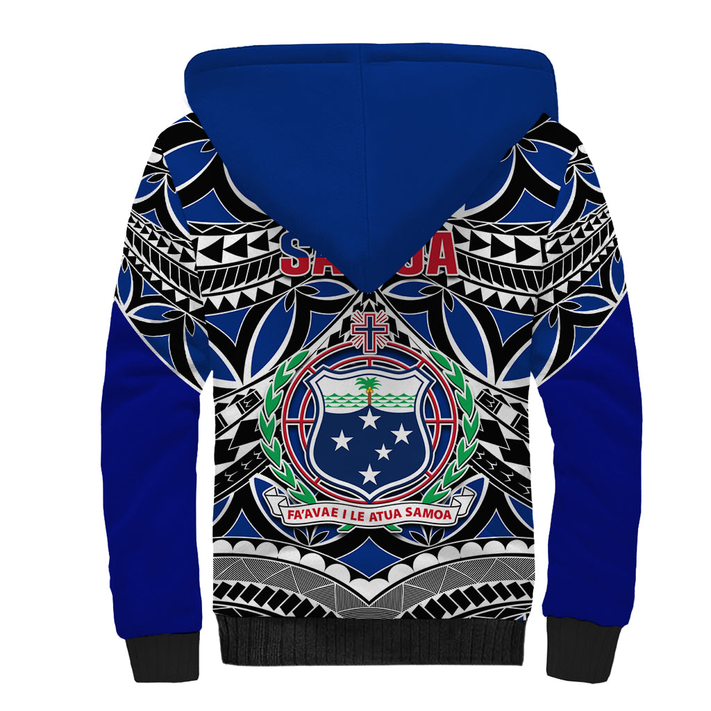 Samoa 685 Sherpa Hoodie Samoan Coat Of Arms Simple Style - Wonder Print Shop