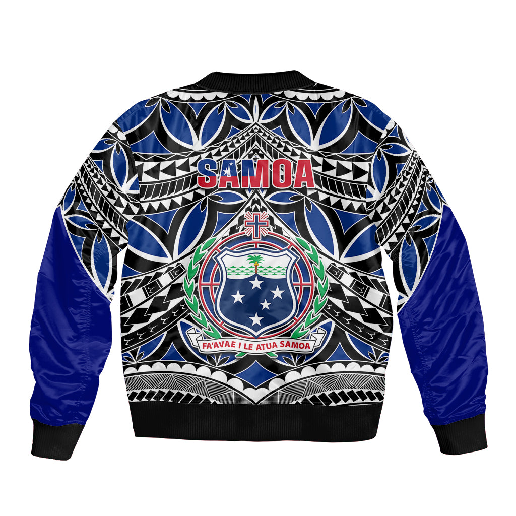 Samoa 685 Sleeve Zip Bomber Jacket Samoan Coat Of Arms Simple Style - Wonder Print Shop