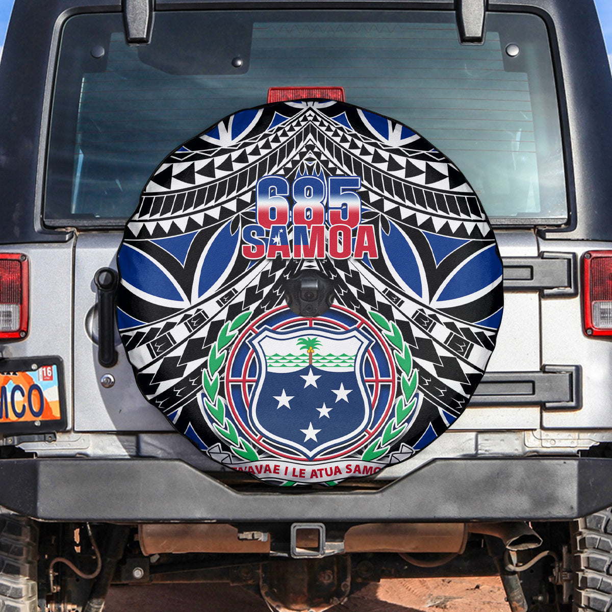 Samoa 685 Spare Tire Cover Samoan Coat Of Arms Simple Style - Wonder Print Shop
