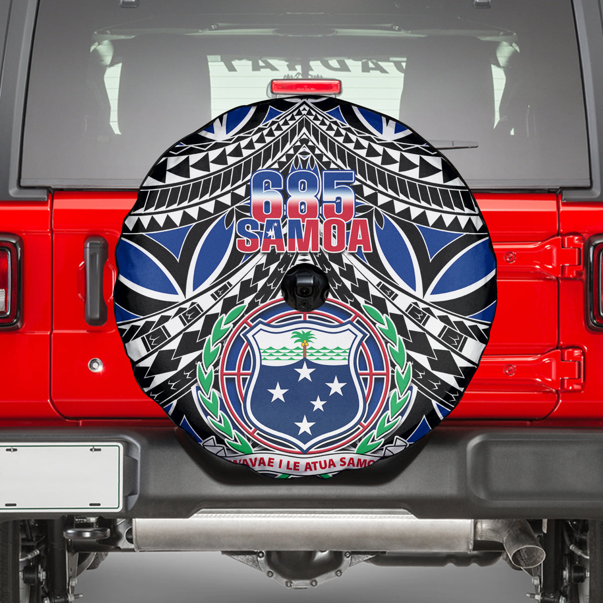 Samoa 685 Spare Tire Cover Samoan Coat Of Arms Simple Style - Wonder Print Shop