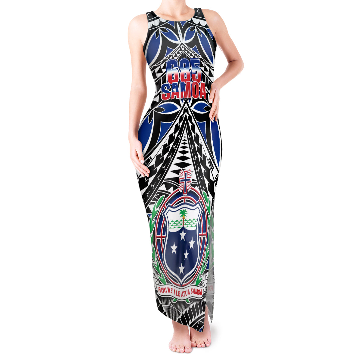 Samoa 685 Tank Maxi Dress Samoan Coat Of Arms Simple Style - Wonder Print Shop