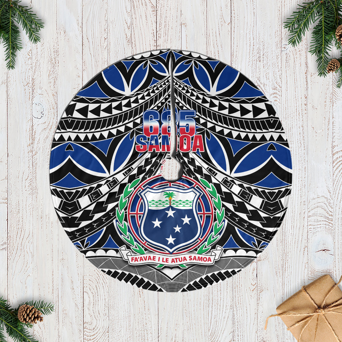 Samoa 685 Tree Skirt Samoan Coat Of Arms Simple Style - Wonder Print Shop