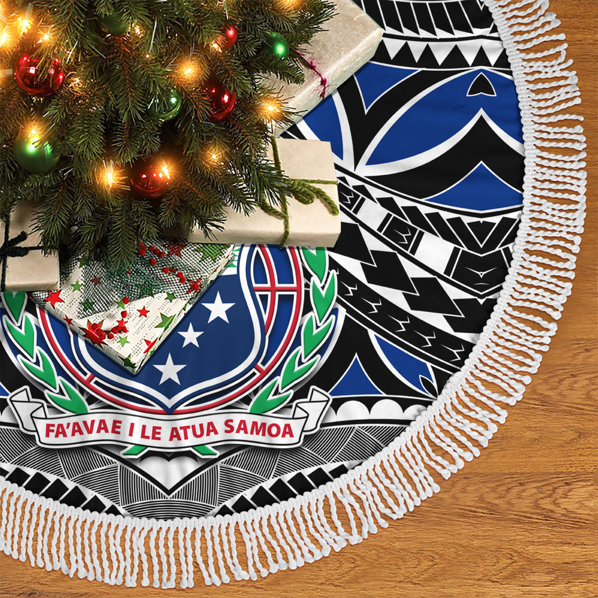 Samoa 685 Tree Skirt Samoan Coat Of Arms Simple Style - Wonder Print Shop