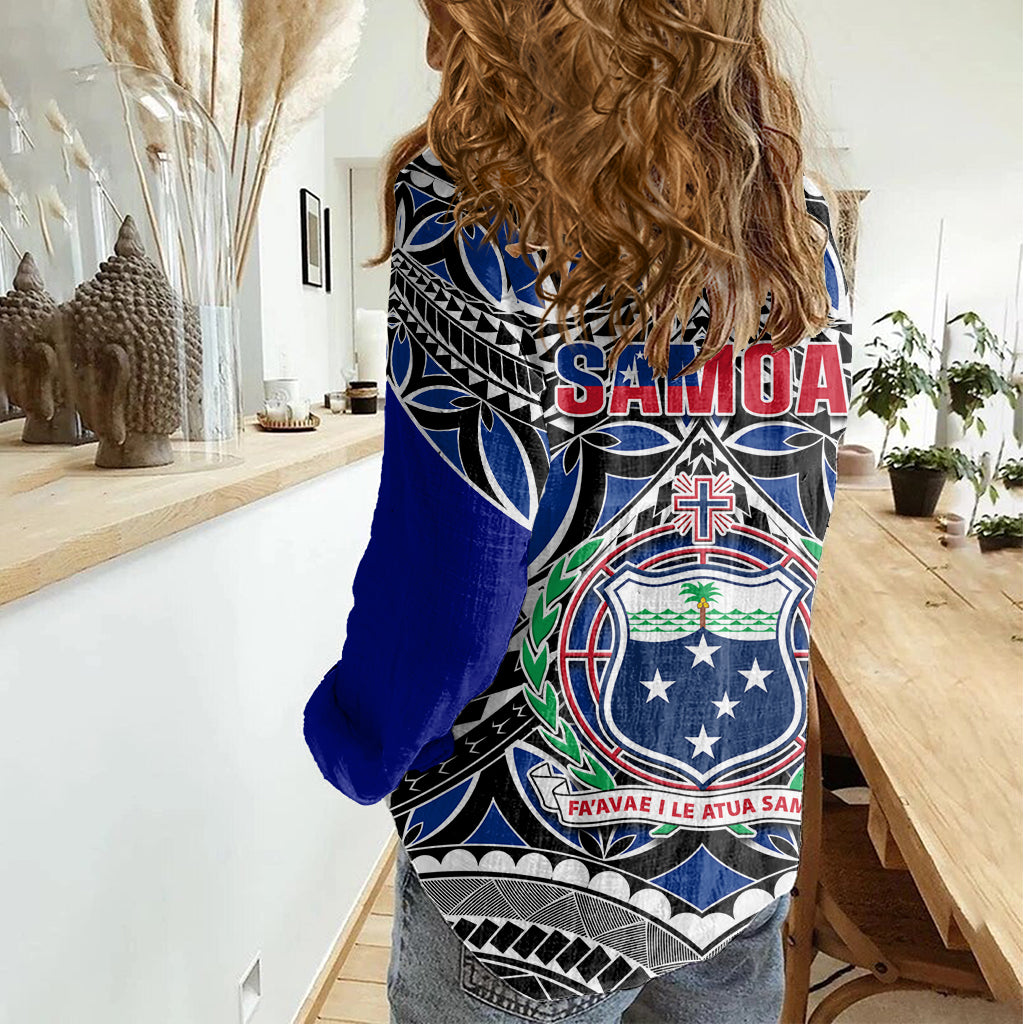 Samoa 685 Women Casual Shirt Samoan Coat Of Arms Simple Style - Wonder Print Shop