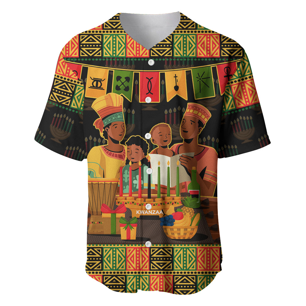 Happy Kwanzaa Baseball Jersey African-American Culture Celebration - Wonder Print Shop
