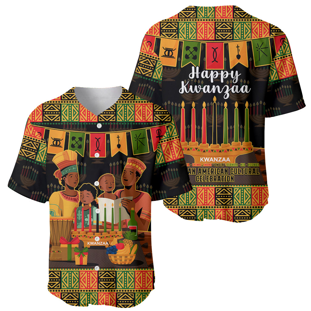 Happy Kwanzaa Baseball Jersey African-American Culture Celebration - Wonder Print Shop