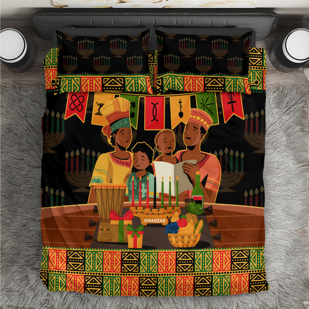 Happy Kwanzaa Bedding Set African-American Culture Celebration - Wonder Print Shop