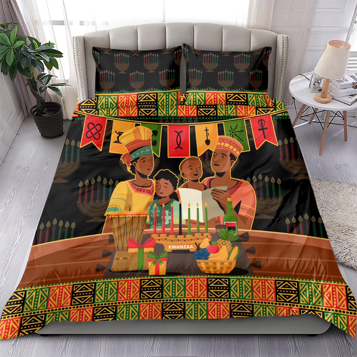 Happy Kwanzaa Bedding Set African-American Culture Celebration - Wonder Print Shop