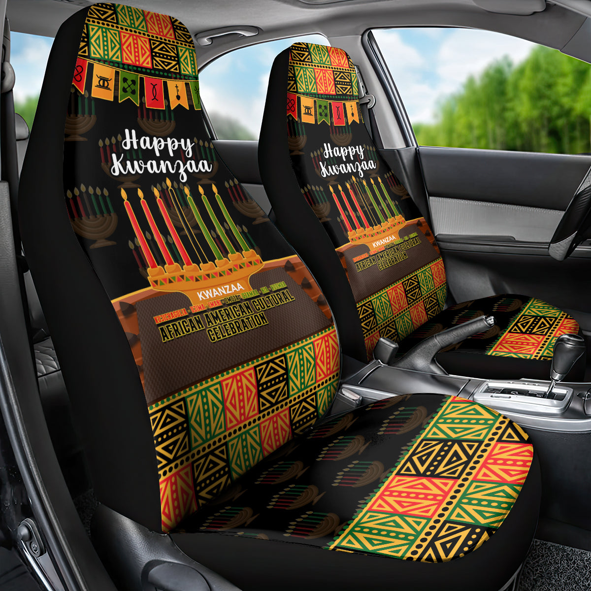 Happy Kwanzaa Car Seat Cover African-American Culture Celebration - Wonder Print Shop