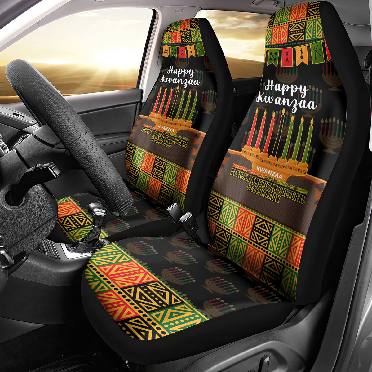 Happy Kwanzaa Car Seat Cover African-American Culture Celebration - Wonder Print Shop