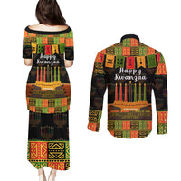 Happy Kwanzaa Couples Matching Puletasi Dress and Long Sleeve Button Shirt African-American Culture Celebration - Wonder Print Shop