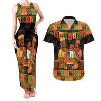 Happy Kwanzaa Couples Matching Tank Maxi Dress and Hawaiian Shirt African-American Culture Celebration - Wonder Print Shop