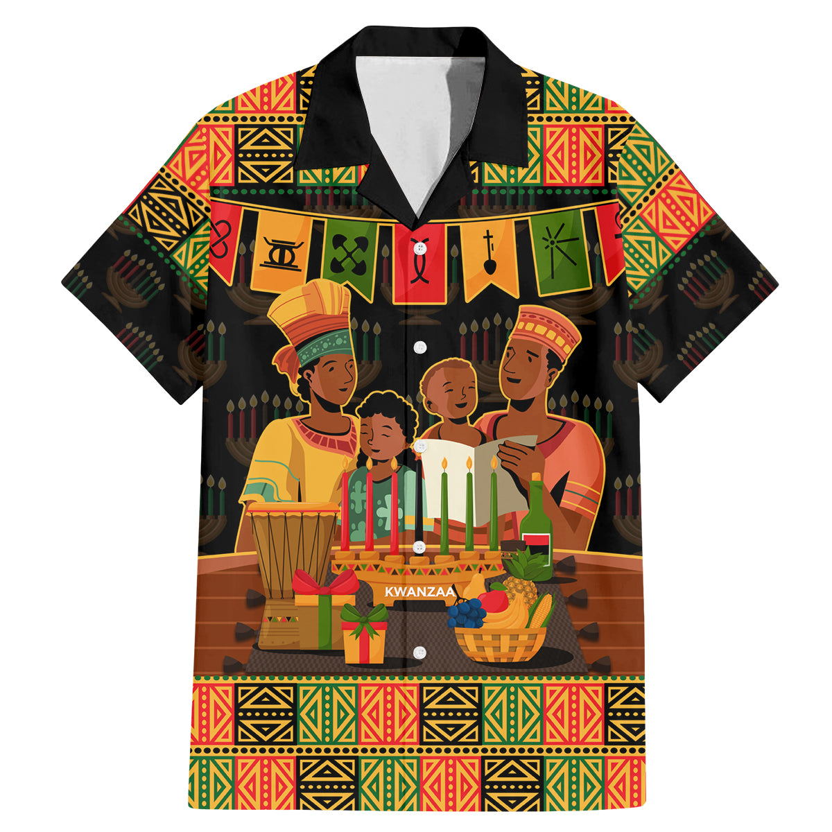 Happy Kwanzaa Family Matching Mermaid Dress and Hawaiian Shirt African-American Culture Celebration - Wonder Print Shop