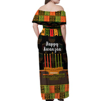 Happy Kwanzaa Family Matching Off Shoulder Maxi Dress and Hawaiian Shirt African-American Culture Celebration - Wonder Print Shop