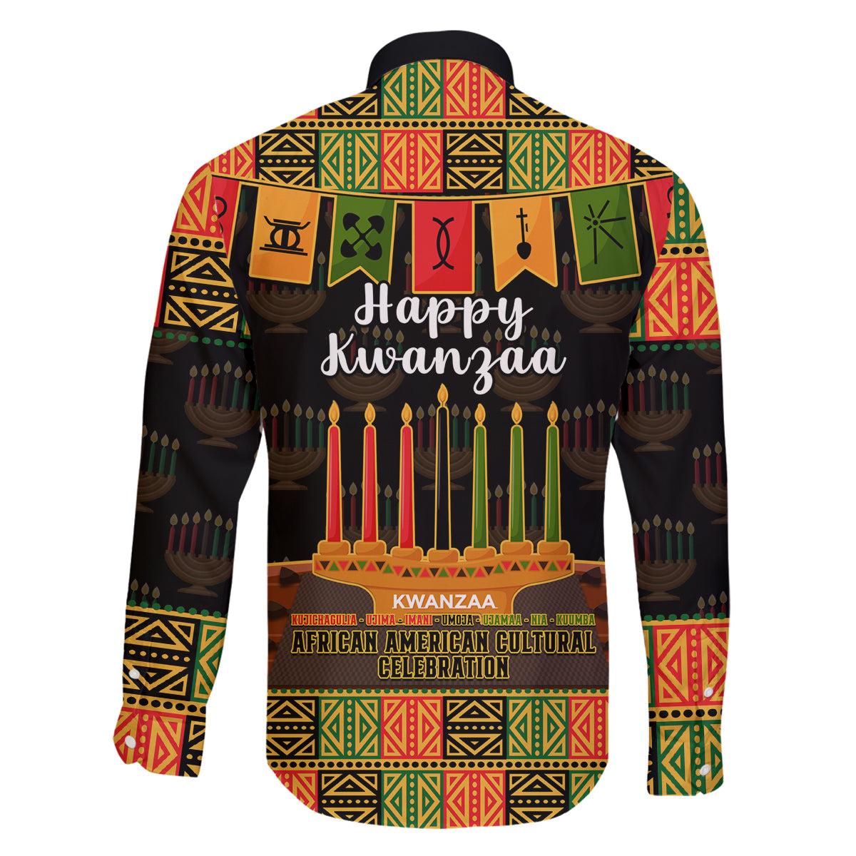 Happy Kwanzaa Family Matching Off Shoulder Short Dress and Hawaiian Shirt African-American Culture Celebration - Wonder Print Shop