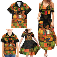 Happy Kwanzaa Family Matching Summer Maxi Dress and Hawaiian Shirt African-American Culture Celebration - Wonder Print Shop