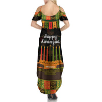 Happy Kwanzaa Family Matching Summer Maxi Dress and Hawaiian Shirt African-American Culture Celebration - Wonder Print Shop