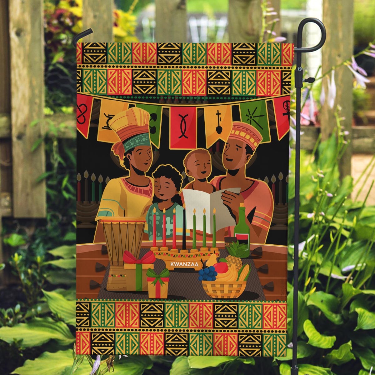 Happy Kwanzaa Garden Flag African-American Culture Celebration - Wonder Print Shop