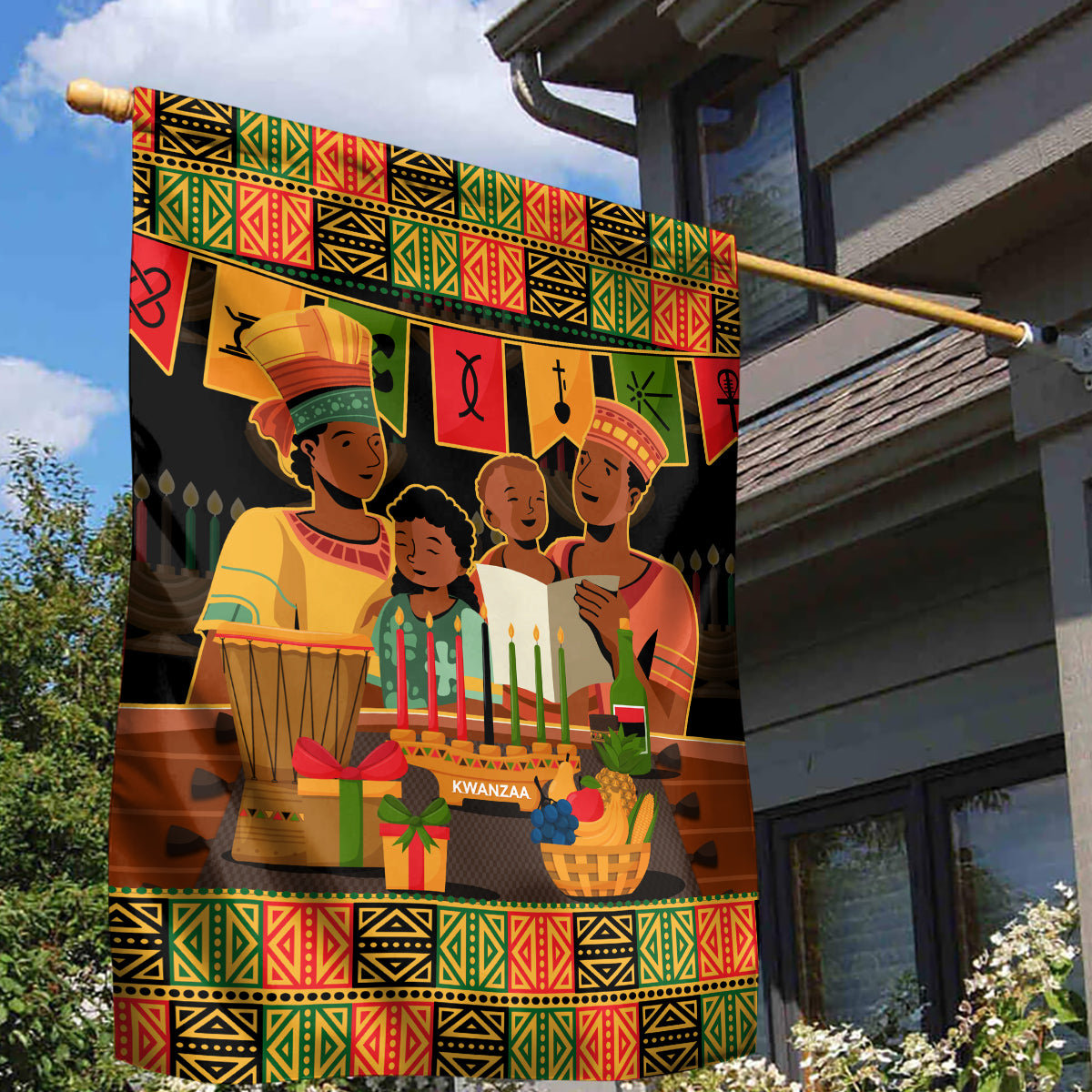 Happy Kwanzaa Garden Flag African-American Culture Celebration - Wonder Print Shop