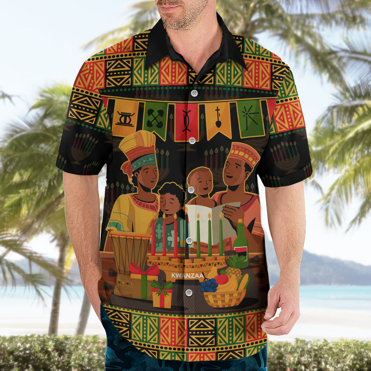 Happy Kwanzaa Hawaiian Shirt African-American Culture Celebration - Wonder Print Shop