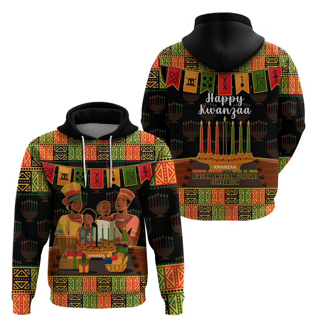 Happy Kwanzaa Hoodie African-American Culture Celebration - Wonder Print Shop