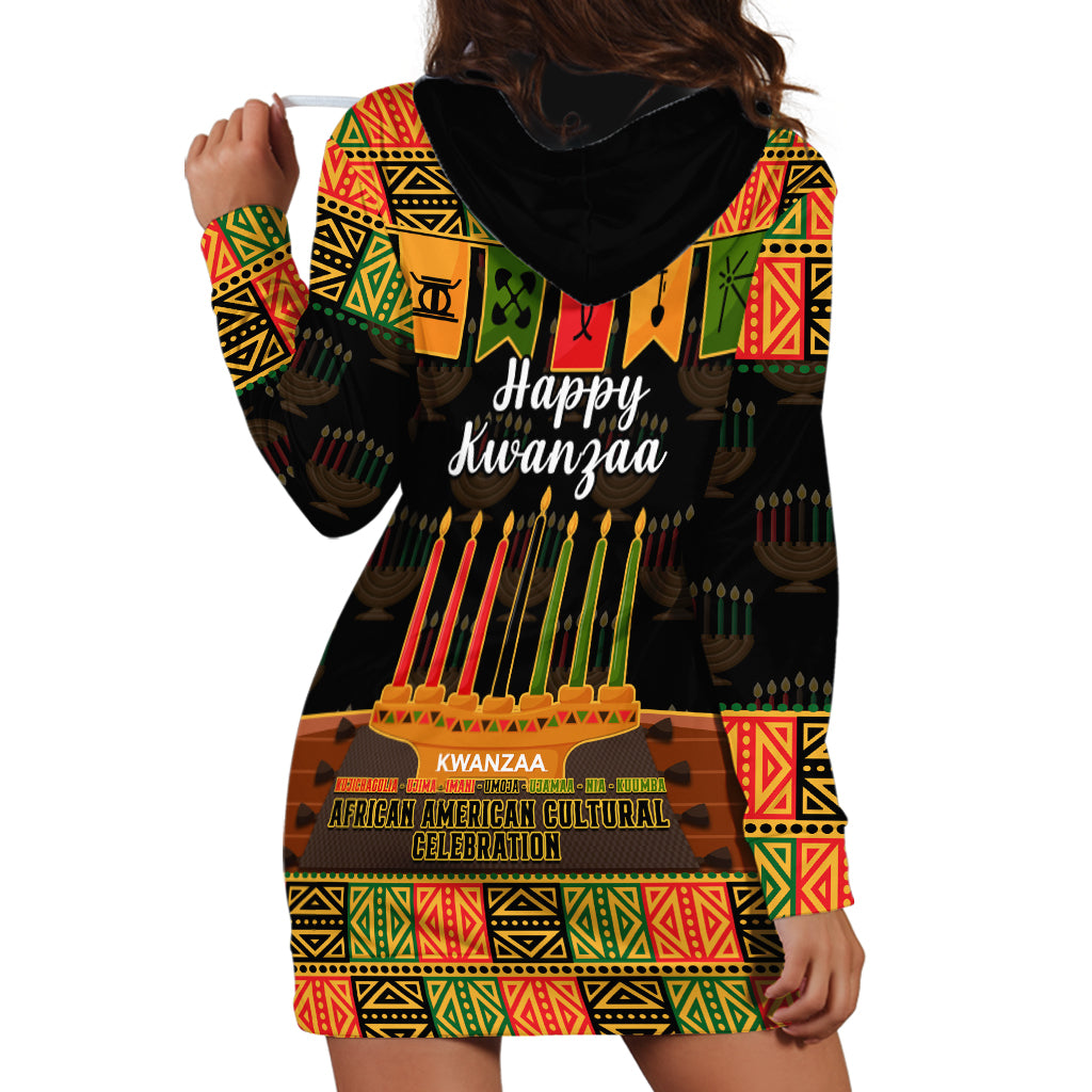 Happy Kwanzaa Hoodie Dress African-American Culture Celebration - Wonder Print Shop