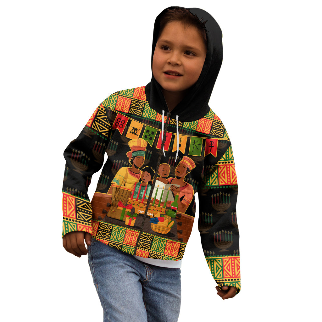 Happy Kwanzaa Kid Hoodie African-American Culture Celebration - Wonder Print Shop