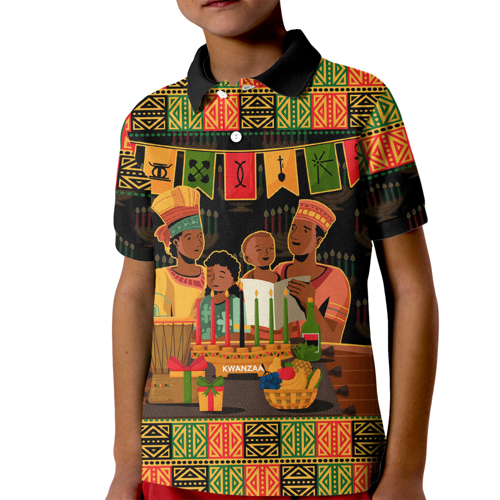 Happy Kwanzaa Kid Polo Shirt African-American Culture Celebration - Wonder Print Shop