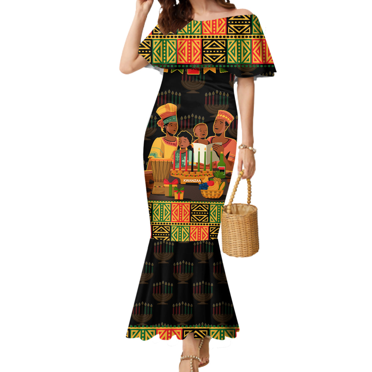 Happy Kwanzaa Mermaid Dress African-American Culture Celebration - Wonder Print Shop
