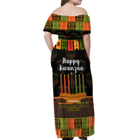 Happy Kwanzaa Off Shoulder Maxi Dress African-American Culture Celebration - Wonder Print Shop