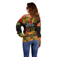 Happy Kwanzaa Off Shoulder Sweater African-American Culture Celebration - Wonder Print Shop