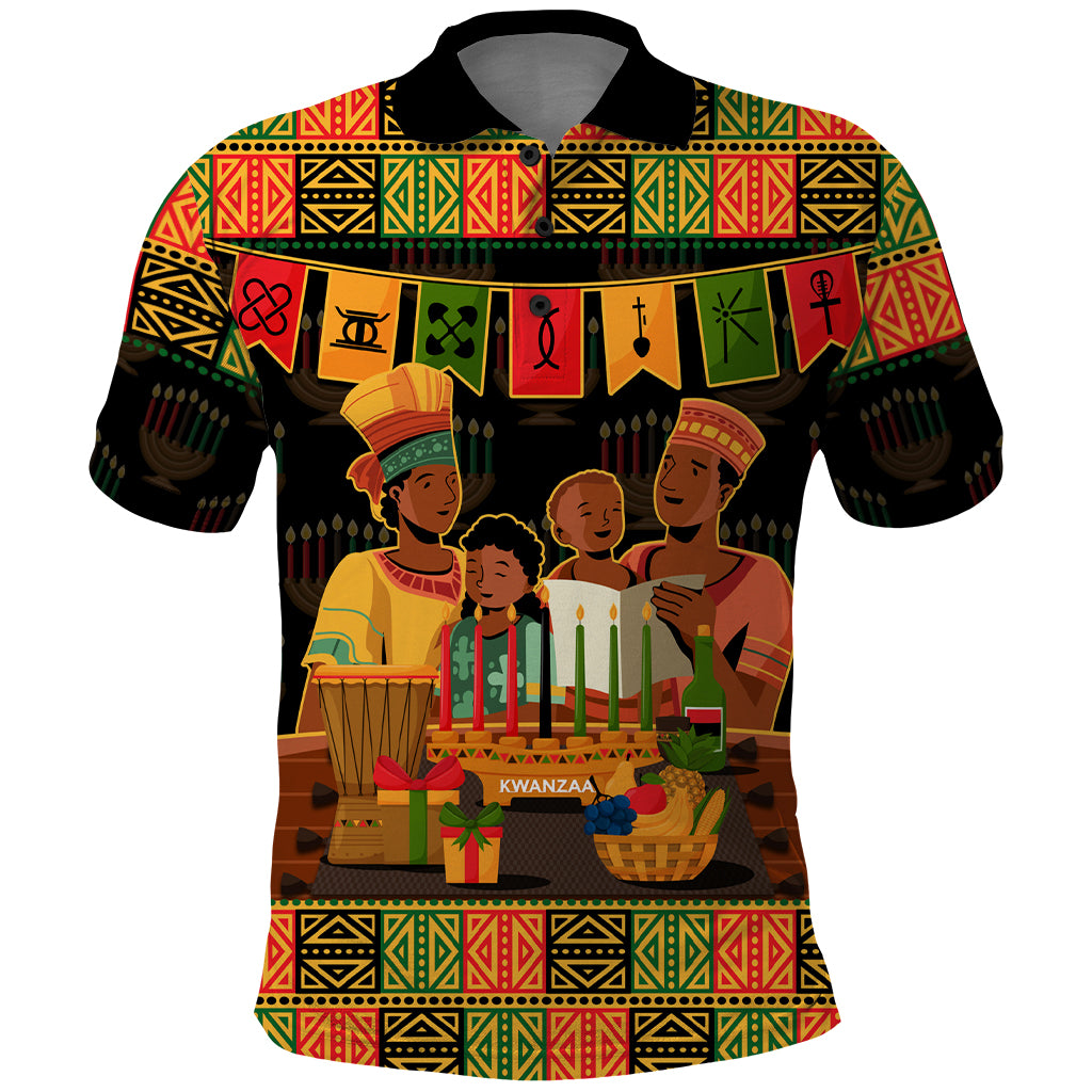 Happy Kwanzaa Polo Shirt African-American Culture Celebration - Wonder Print Shop