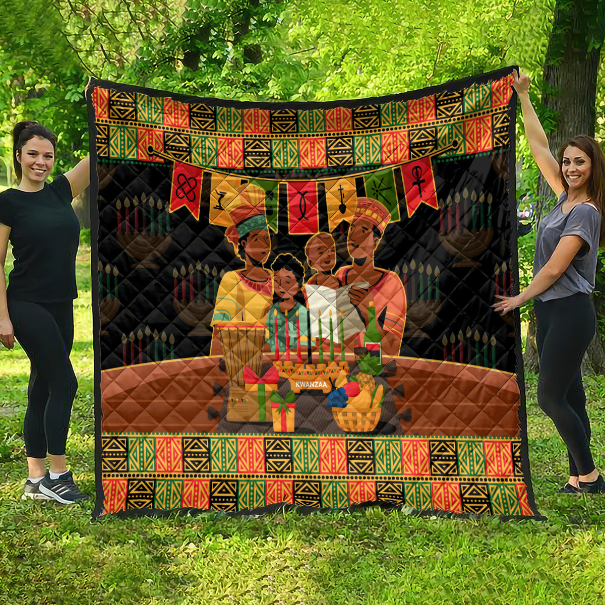 Happy Kwanzaa Quilt African-American Culture Celebration - Wonder Print Shop