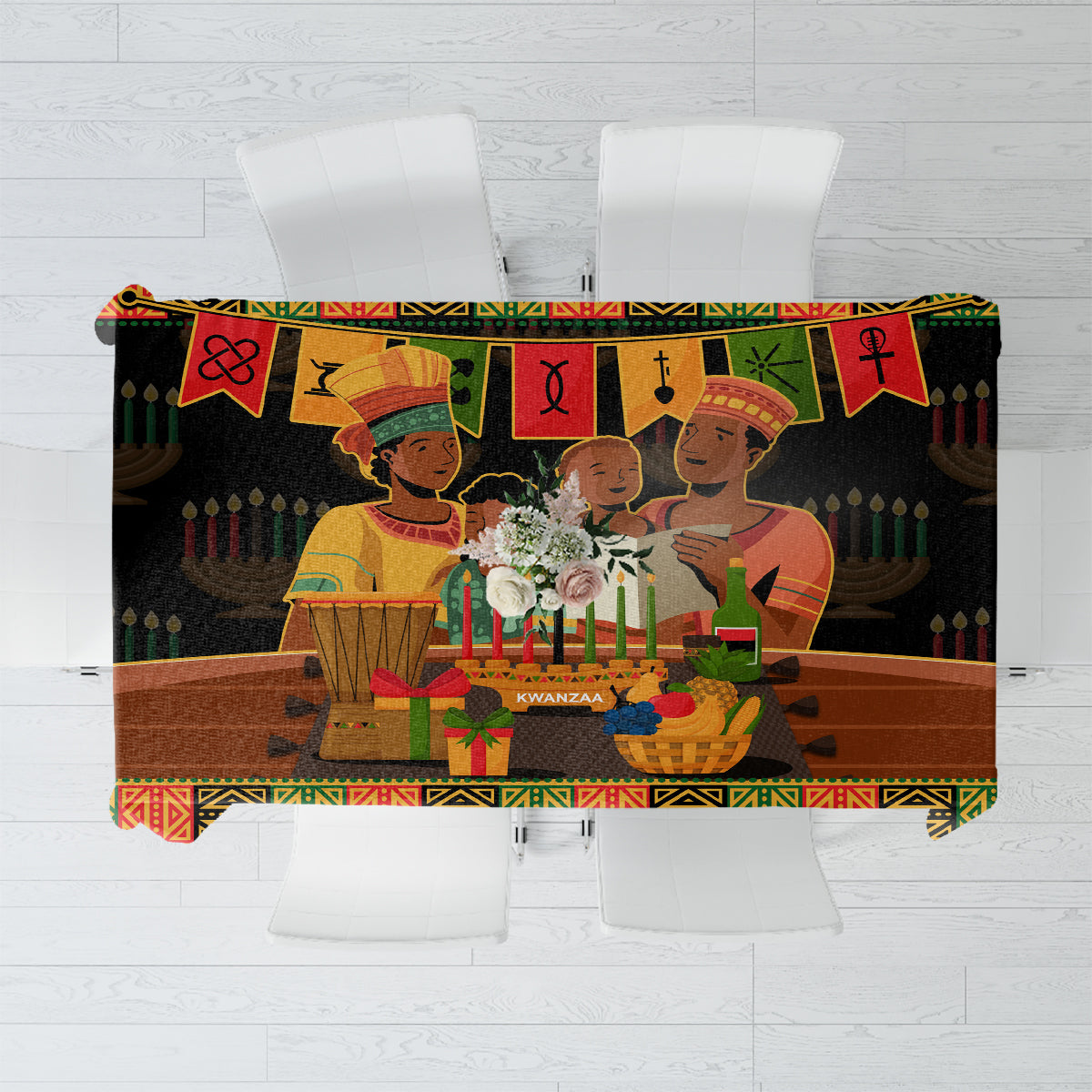Happy Kwanzaa Tablecloth African-American Culture Celebration - Wonder Print Shop