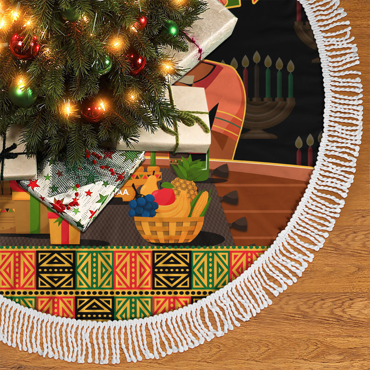 Happy Kwanzaa Tree Skirt African-American Culture Celebration - Wonder Print Shop