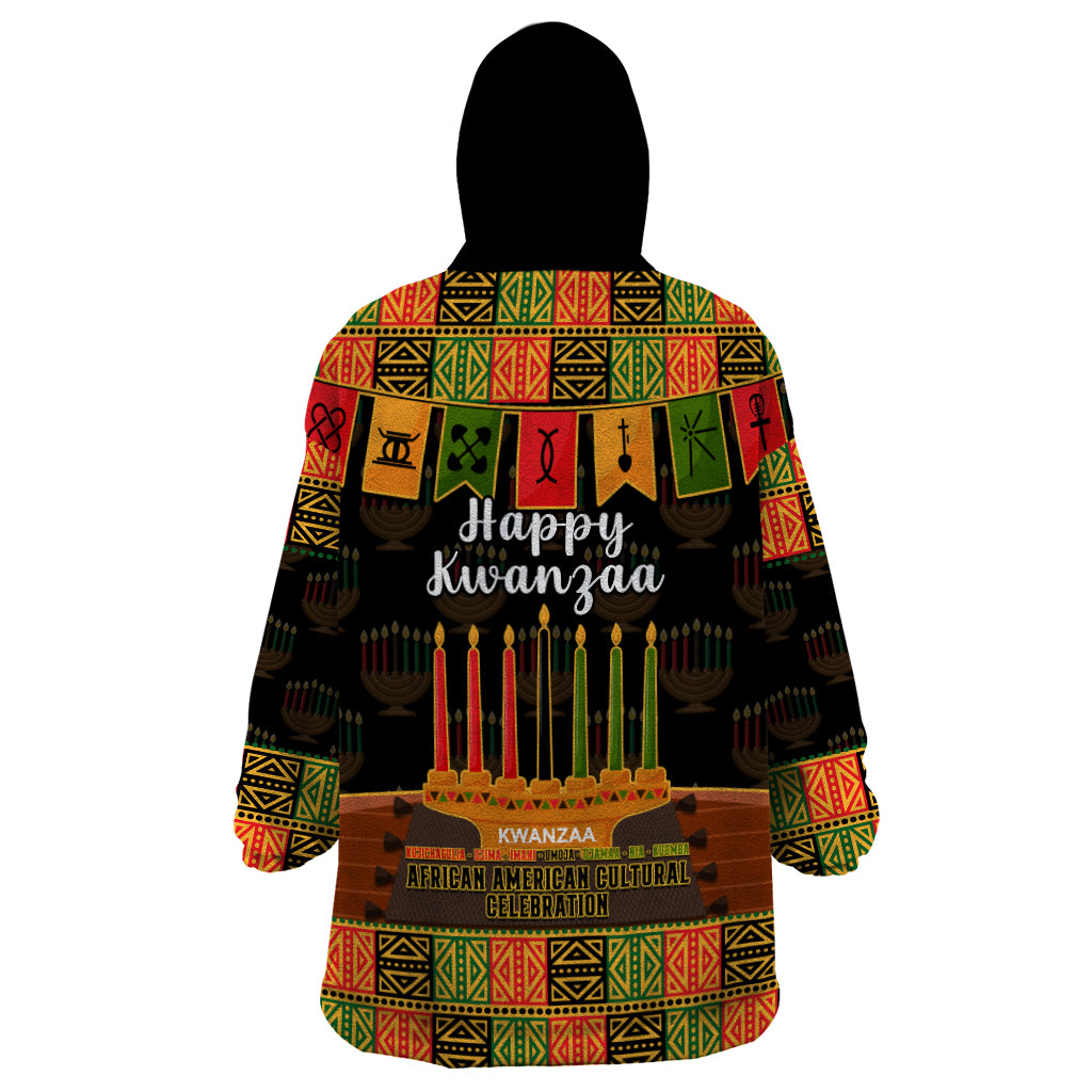 Happy Kwanzaa Wearable Blanket Hoodie African-American Culture Celebration - Wonder Print Shop