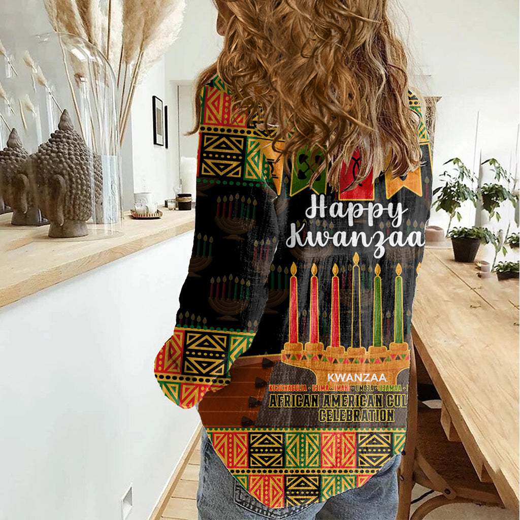 Happy Kwanzaa Women Casual Shirt African-American Culture Celebration - Wonder Print Shop