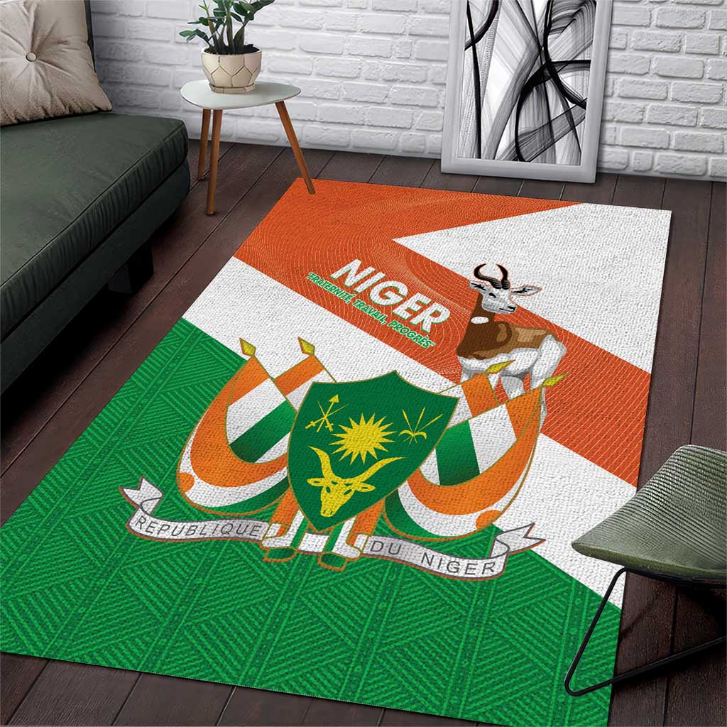 Niger Republic Day Area Rug Coat Of Arms With Dama Gazelle - Wonder Print Shop