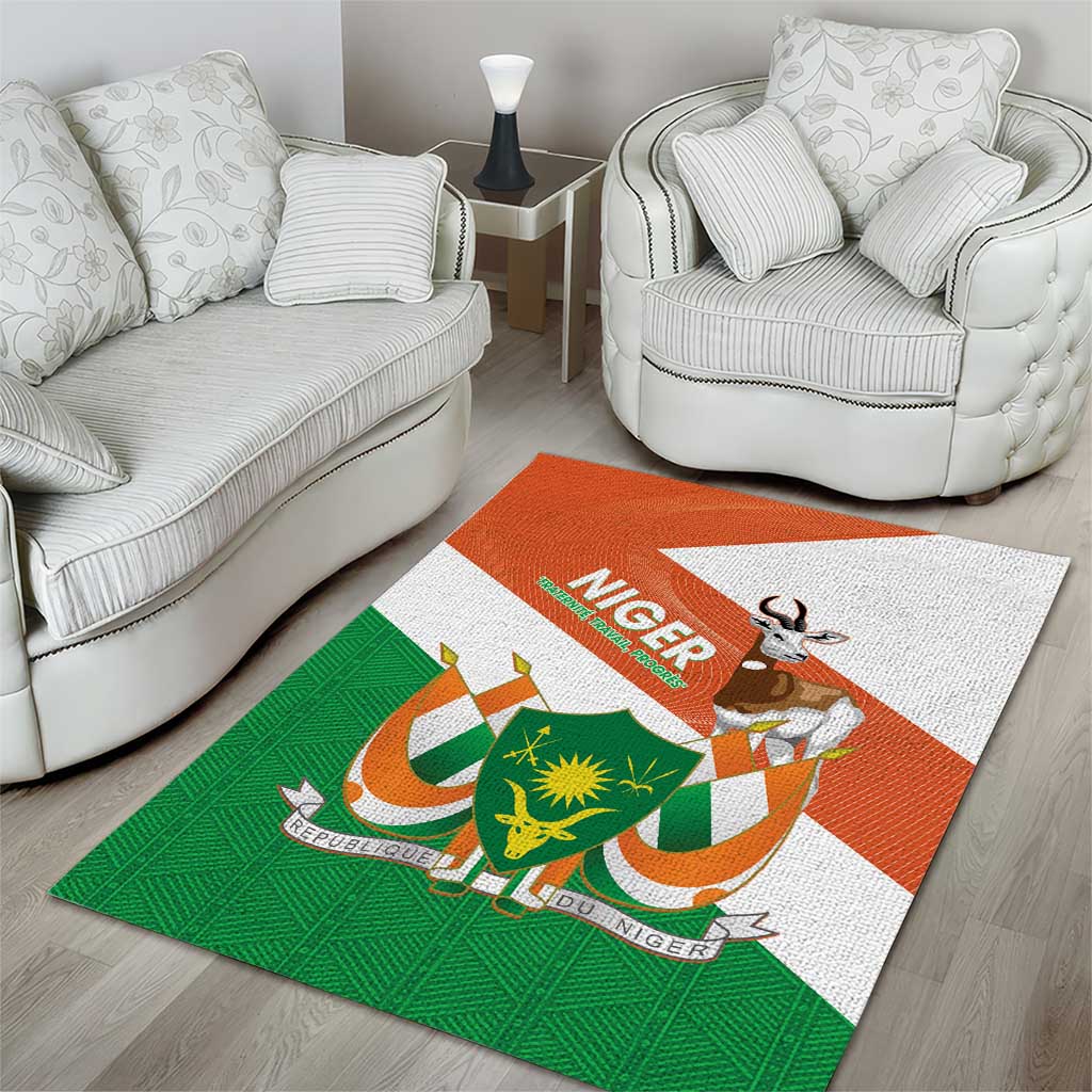 Niger Republic Day Area Rug Coat Of Arms With Dama Gazelle - Wonder Print Shop