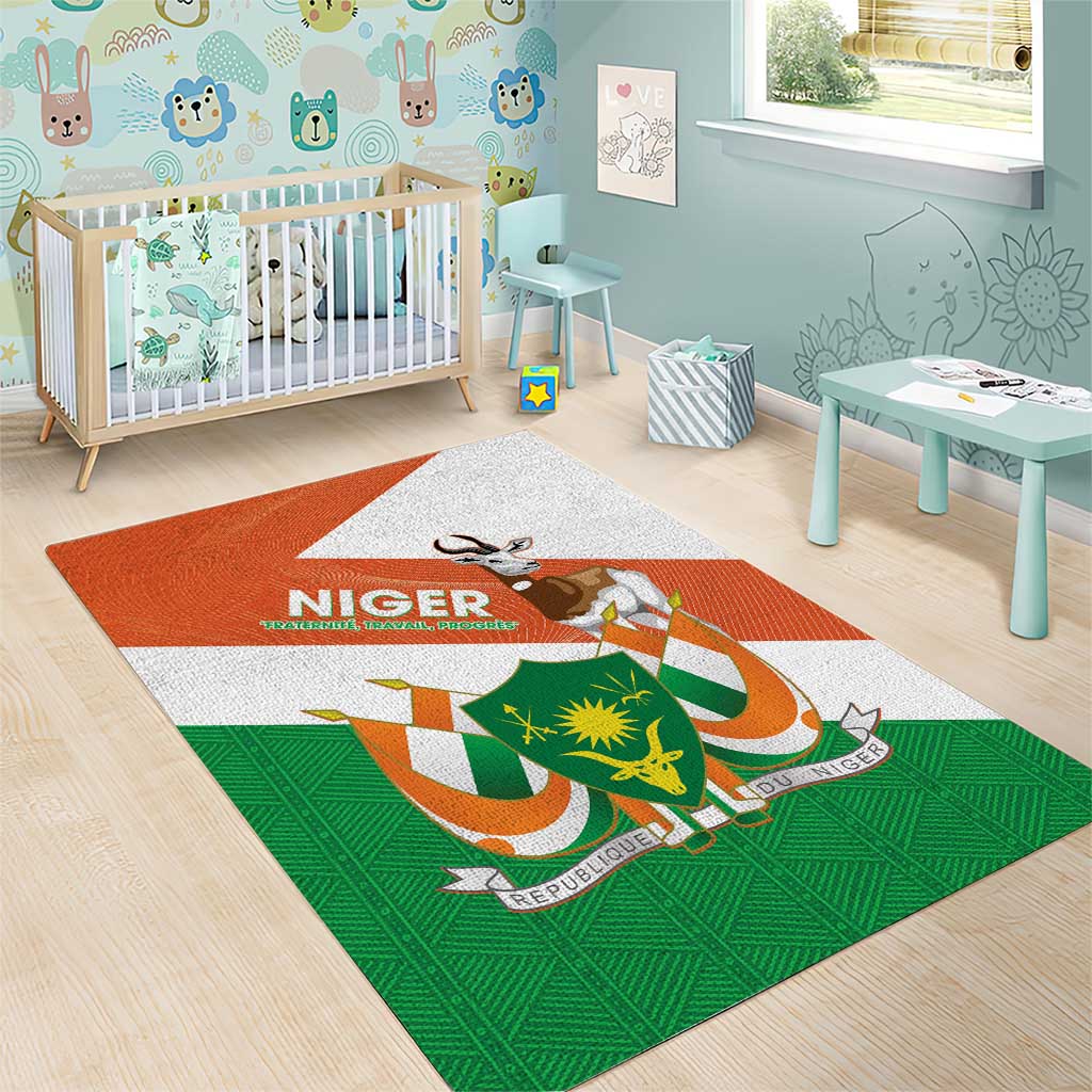 Niger Republic Day Area Rug Coat Of Arms With Dama Gazelle - Wonder Print Shop