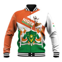 Niger Republic Day Baseball Jacket Coat Of Arms With Dama Gazelle - Wonder Print Shop