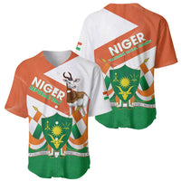 Niger Republic Day Baseball Jersey Coat Of Arms With Dama Gazelle - Wonder Print Shop