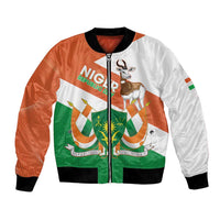 Niger Republic Day Bomber Jacket Coat Of Arms With Dama Gazelle - Wonder Print Shop