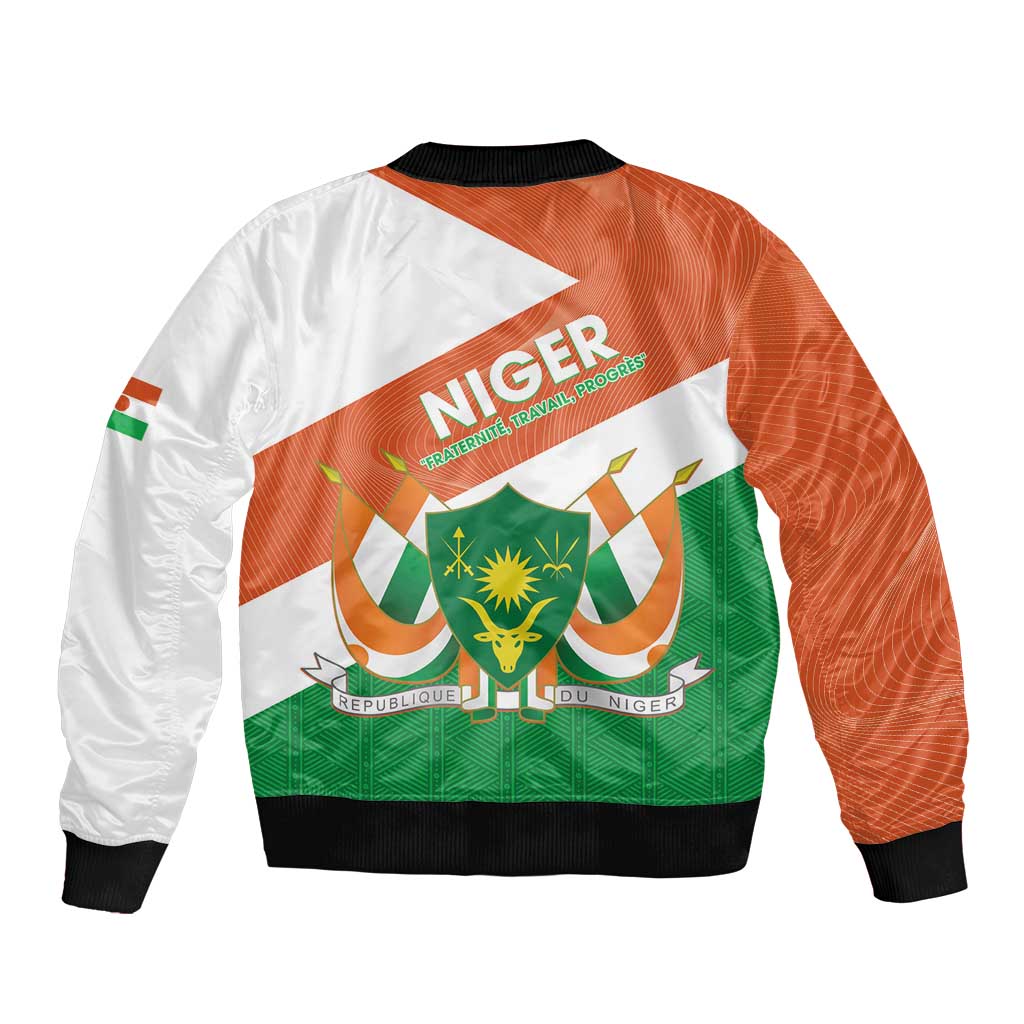 Niger Republic Day Bomber Jacket Coat Of Arms With Dama Gazelle - Wonder Print Shop