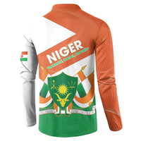 Niger Republic Day Button Sweatshirt Coat Of Arms With Dama Gazelle - Wonder Print Shop