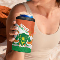 Niger Republic Day 4 in 1 Can Cooler Tumbler Coat Of Arms With Dama Gazelle - Wonder Print Shop